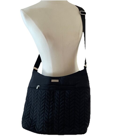 Baggallini Crossbody Shoulder Bag Black Quilted Adjustable Strap Light Travel - Picture 1 of 14